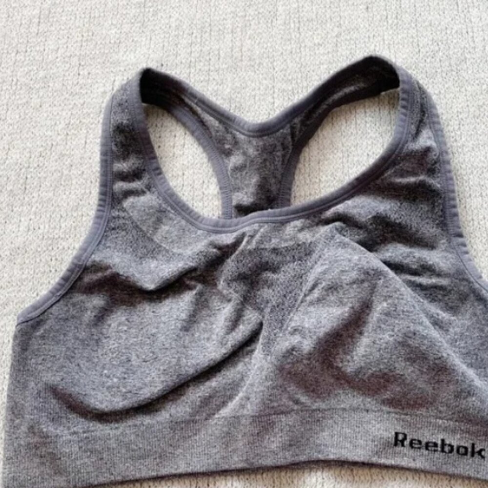 Reebok Grey Seamless Racerback Sports Bra XS